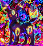  full_body highres looking_at_viewer neon_palette no_humans pokemon pokemon_(creature) red_eyes standing tsura_ra_neko_(ice_cat696) umbreon 