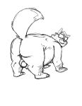  2023 absurd_res anthro backsack balls belly big_belly big_butt bravo butt canid canine eyewear facial_hair fox genitals glasses hi_res male mammal mature_male mustache overweight overweight_male sketch solo 