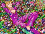  6+boys absurdres aerosmith_(stand) antennae arms_behind_back bruno_bucciarati butterfly_wings chain chibi cleavage_cutout clothing_cutout crossed_legs flower giorno_giovanna guido_mista hair_flower hair_ornament highres jojo_no_kimyou_na_bouken ladybug_ornament leone_abbacchio lying male_focus moody_blues_(stand) mouth_hold multiple_boys narancia_ghirga on_back pannacotta_fugo plant purple_haze_(stand) relaxing sex_pistols_(stand) sticky_fingers_(stand) tasse_jj vento_aureo vines wing_ornament wings zipper 