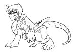  absurd_res bottomwear clothing cyclizar dissolving_clothing eyewear generation_9_pokemon glasses hi_res human_to_feral human_to_scalie line_art monochrome nintendo pokemon pokemon_(species) seda shorts species_transformation starwolfskin transformation zgf_art 