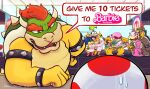  :3 barbie_(franchise) barbie_(live_action) blue_hair bow bowser bowser_jr. carrying colored_skin crazy_eyes doll double_thumbs_up fangs father_and_son glasses green_hair green_skin hair_bow hair_ornament hairclip highres holding holding_doll horns iggy_koopa kairy_draws kamek koopalings larry_koopa lemmy_koopa ludwig_von_koopa mario_(series) morton_koopa_jr. movie_theater multicolored_hair neckerchief piggyback pink_footwear pink_neckerchief pointy_hat polka_dot polka_dot_bow red_hair roy_koopa selfie sharp_teeth shirt siblings spiked_hair spiked_shell sunglasses sweatdrop t-shirt teeth thick_eyebrows thick_lips thumbs_up tongue tongue_out v wendy_o._koopa wrinkled_skin 
