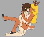  5_fingers 5_toes anthro antlers blonde_hair breasts butt butt_heart capreoline carry_position countershade_torso countershading deer deltarune doe_with_antlers duo embrace exalteduriel eyes_closed feet female female_penetrated fingers freckles hair hair_over_eyes hi_res hooves horn human human_on_anthro interspecies kissing kneeling kris_(deltarune) long_hair male male/female mammal messy_hair natural_breasts navel nipples noelle_holiday obscured_eyes penetration red_nose reindeer scut_tail sex short_hair short_tail small_breasts spots tail teenager toes undertale_(series) vaginal vaginal_penetration young 