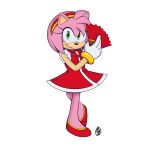  amy_rose anthro asian_clothing bare_legs chinese_clothing chinese_new_year clothed clothing dress east_asian_clothing female gloves handwear hi_res humanoid innotsu sega smile solo sonic_the_hedgehog_(series) 