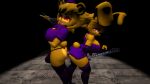  3d_(artwork) animal_humanoid anthro bear bonnie_(cally3d) clothing digital_media_(artwork) duo female female/female five_nights_at_freddy&#039;s fredbear_(fnaf) fredina_(cally3d) humanoid lactose_(artist) lagomorph lagomorph_humanoid leporid_humanoid mammal mammal_humanoid rabbit_humanoid scottgames spring_bonnie_(fnaf) thong underwear ursid_humanoid 