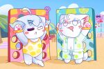  beach clothing dnaxcat dollytraiter07 domestic_cat duo felid feline felis female gameshow hi_res mammal punishment seaside swimwear tickletorture tickling torture 