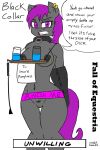  2:3 anthro breasts collar collar_only color_edit colored english_text fall_of_equestria female female/female hi_res looking_back nipple_piercing nipples nude piercing poprocks_(oc) profanity riding_crop sex_slave solo strangerdanger text third-party_edit whip 