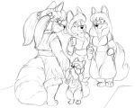  age_difference anthro canid canine celicia_(kitsune_youkai) cellphone clothed clothing female firecat fox group hair julian_(kitsune_youkai) kit_(kitsune_youkai) kitsune_youkai male male/female mammal phone smartphone tail 