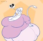  2020 anthro belly big_belly big_breasts big_butt bottomwear breasts butt clothing copyright_symbol digital_media_(artwork) female gerbil hair hi_res huge_breasts huge_thighs mammal murid obese obese_anthro obese_female open_mouth overweight overweight_anthro overweight_female pants question_mark rodent sandy_(satsumalord) satsumalord shirt sketch solo speech_bubble symbol thick_thighs topwear 