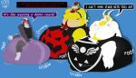  2021 anthro armband asgore_dreemurr beard bigbearbruno black_clothing black_diaper black_shirt black_tank_top black_topwear blue_background blush bovid bowser bowser_logo canid canine canis caprine claws clothing collar crossed_arms delta_rune_(emblem) dialogue diaper digital_drawing_(artwork) digital_media_(artwork) dipstick_tail english_text facial_hair fur goat grey_body grey_fur group hair hand_on_stomach horn huge_diaper koopa male mammal mario_bros markings multicolored_body multicolored_fur musclegut nintendo nipples onomatopoeia pink_nipples purple_diaper red_hair scalie shell shirt signature simple_background sound_effects spiked_armband spiked_collar spiked_shell spikes spikes_(anatomy) star_fox symbol tail tail_markings tank_top text topwear trio two_tone_body two_tone_fur undertale undertale_(series) white_body white_fur wolf wolf_o&#039;donnell yellow_body 