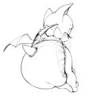  anthro bat bent_over bent_over_with_legs_held_straight breath diaper diaper_fetish eyelashes female hi_res mammal monochrome rouge_the_bat sega solo sonic_the_hedgehog_(series) sophiepoof tail wings 