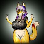  anthro big_breasts bottomless breasts canid canine casual_nudity clothed clothing female fox justinnator4 justinnator_nsfw kennedy mammal nopants shirt solo t-shirt thick_thighs topwear 