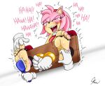  4_toes absurd_res amy_rose anthro biped bound feet female foot_fetish foot_focus foot_play hi_res sega skoufidios soles solo sonic_the_hedgehog_(series) tickle_torture tickling tickling_feet toes 