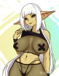  absurd_res allanel big_breasts breasts female goblin goth green_body green_skin hair hi_res humanoid long_hair monster_girl_(genre) pasties solo white_hair 