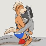  anthro anthrofied bite blue_briefs blue_clothing blue_underwear briefs briefs_only butt butt_grab clothed clothing embrace eyes_closed fuze generation_1_pokemon generation_3_pokemon growlithe hand_in_underwear hand_on_butt hi_res male male/male neck_bite nintendo on_lap pokemon pokemon_(species) pokemorph poochyena red_briefs red_clothing red_underwear sitting_on_lap topless underwear underwear_only 