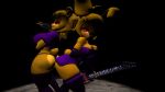  3d_(artwork) animal_humanoid anthro bear bonnie_(cally3d) clothing digital_media_(artwork) duo female female/female five_nights_at_freddy&#039;s fredbear_(fnaf) fredina_(cally3d) humanoid lactose_(artist) lagomorph lagomorph_humanoid leporid_humanoid mammal mammal_humanoid rabbit_humanoid scottgames spring_bonnie_(fnaf) thong underwear ursid_humanoid 