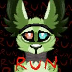  anthro black_background canid canine fan_oc fangame fennec five_nights_at_freddy&#039;s fox fur green green_body green_fur heterochromia hi_res male mammal scottgames simple_background solo 