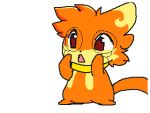  ambiguous_gender animated buizel chibi crumb_(buizel) curious eye_markings eyes_closed feral floatie fur fur_markings generation_4_pokemon hand_on_face inflatable low_res markings nintendo noarustar orange_body orange_fur pokemon pokemon_(species) sneeze solo 