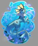  absurd_res ambient_fish ambient_sealife blue_body blue_eyes blue_fur eeveelution feral fin fish fur generation_1_pokemon group haychel hi_res marine nintendo pokemon pokemon_(species) quadruped solo_focus tail tail_fin underwater vaporeon water 