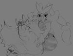  &lt;3 absurd_res anthro anthro_pred anthro_prey belly big_belly big_breasts black_sclera body_outline breasts digestion digestion_noises face_imprint female female_pred floppy_ears greyscale head_between_breasts hi_res imprint long_ears lop_ears mega_evolution mega_lopunny monochrome motion_lines muffled nintendo open_mouth paw_imprint pawpads pokemon pokemon_(species) razzbian same_size_vore sketch smile stretchy struggling_prey thick_thighs tongue tongue_out vore wide_hips 