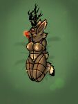  anthro antlers arms_tied ball_gag bdsm big_breasts bondage bound breasts christmas christmas_lights deer female gag grimeire hi_res holidays hooves horn mammal new_world_deer red_nose reindeer rudolph_the_red-nosed_reindeer scut_tail sex short_tail solo tail 