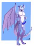  anthro balls blue_body blue_horn bodily_fluids dragon dripping erection genital_fluids genitals hi_res horn knot male nude penis precum precum_drip scalie solo spiked_tail spikes spikes_(anatomy) standing striderdragon tail tangent western_dragon wings 