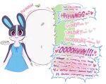  &lt;3 animal_crossing anthro belly_inflation black_eyes clothing dotty_(animal_crossing) dress duo ellipsis english_text exclamation_point female hedge inflation lagomorph leporid mammal nintendo offscreen_character offscreen_sex onomatopoeia pupils rabbit raikissu red_pupils smile sound_effects speech_bubble text 