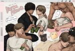  2boys absurdres alcohol anal ass bara black_hair black_shirt bottle brown_hair character_name chbai_s chest_hair closed_mouth collared_shirt completely_nude english_text highres holding holding_bottle large_pectorals leon_s._kennedy looking_at_another lying lying_on_person male_focus multiple_boys muscular muscular_male nude pectorals resident_evil resident_evil_3:_nemesis resident_evil_3_(remake) resident_evil_4 sex sex_from_behind shirt short_hair sleeping smile white_shirt yaoi 