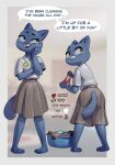  2023 3_toes anthro blue_body blue_fur cartoon_network clothed clothing domestic_cat english_text feet felid feline felis female fur hi_res laundry mammal nicole_watterson panties qupostuv35 solo speech_bubble text the_amazing_world_of_gumball toes underwear 