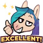  1:1 alpha_channel anthro emoji equid equine gesture horse lin_xiyang_(remanedur) looking_at_viewer low_res male mammal remanedur solo sparkles sticker text text_emphasis thumbs_up 