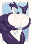  absurd_res anthro big_breasts blush breasts cetacean dolphin featureless_breasts featureless_crotch female hand_on_breast hi_res holding_breast huge_breasts mammal marine multicolored_body oceanic_dolphin open_mouth orbella_(haiyan) orca solo tailzkim thick_thighs toothed_whale two_tone_body wet wet_body 