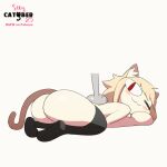  1:1 2d_animation animated ass_up blonde_hair clothing domestic_cat eyes_closed felid feline felis feliscede female hair humanoid legwear mammal massage neco-arc pupils red_eyes slit_pupils tail thigh_highs tsukihime type-moon 