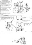  2023 4_fingers anthro barefoot bernielover breasts canid canine cellphone claws cleavage clothed clothing comic dialogue disney duo english_text feet female finger_claws fingers fox gaming hi_res hindpaw hoodie humanoid_hands judy_hopps lagomorph leporid lying male male/female mammal nick_wilde on_front open_mouth open_smile paws phone playing_videogame rabbit smartphone smile speech_bubble teeth text topwear wide_eyed zootopia 