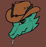  anthro cigarette cigarette_in_mouth clothing cowboy_hat dragon green_body green_scales green_skin hat headgear headwear hi_res horn kabal_manegold male object_in_mouth orange_eyes scales snout solo solo_focus unknown_artist wingless_dragon 