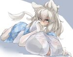  absurd_res ahoge animal_humanoid armwear big_breasts bottomwear bra breasts clothed clothing elbow_gloves fangs felid felid_humanoid female gloves hair handwear hi_res huge_breasts humanoid inner_ear_fluff kemono_friends legwear lion_humanoid long_hair lying mammal mammal_humanoid on_front pantherine pantherine_humanoid pantyhose skirt smile solo tail tail_tuft teeth translucent translucent_clothing tuft underwear urisaba white_hair white_lion_(kemono_friends) 