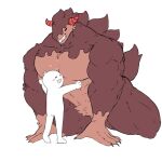  &lt;3 ambiguous_gender biceps brown_body brown_fur canid canine canis cookie_run_kingdom devsisters duo embrace featureless_crotch fur horn hug male mammal muscular muscular_male pecs schwarzwalder simple_background white_background wolf 