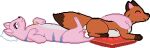  after_sex animated arm_cuffs balls blush breathing canid canine ear_piercing fangs female feral fox genitals ivorden_bar knotting loaf lying male male/female mammal nuzzling piercing pillow smile tail tail_mouth teeth unusual_anatomy unusual_tail vorochi 