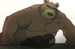  2023 anthro arufina_w bear belly big_belly duo hi_res humanoid_hands kemono lying male mammal moobs overweight overweight_male size_difference solo_focus 