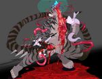  amputation amputee anthro blood_pool disability disembowelment dragon duo excessive_blood felid gore guncht hard_vore hi_res kobold male mammal pantherine ripping tearing_flesh tentacles tiger vore 