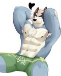  &lt;3 2023 anthro armpit_hair australian_cattle_dog barazoku blue_body blue_fur bluey_(series) bob_heeler body_hair bulge canid canine canis cattledog chest_tuft digital_media_(artwork) domestic_dog eyebrows facial_hair fur half-closed_eyes happy_trail herding_dog hi_res male mammal mature_anthro mature_male mightiezz muscular muscular_anthro muscular_male mustache narrowed_eyes navel nipples pastoral_dog pose shorts_only simple_background sitting smile solo tuft white_background white_body white_fur 