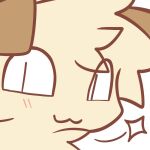  ambiguous_gender blush blush_lines brown_ears canid canine canis domestic_dog fur goobysart icon looking_at_viewer mammal simple_background solo sparkles tan_body tan_fur white_background 