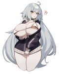  !? 1girl ahoge arm_under_breasts bikini bikini_top_only black_choker blush breasts choker cleavage collarbone covered_nipples fate/grand_order fate_(series) gold_bikini grey_hair highres huge_breasts jacket jeanne_d&#039;arc_alter_(fate) long_hair long_sleeves looking_at_viewer open_clothes open_jacket orange_eyes parted_lips partially_unzipped psidubs pulled_by_self simple_background skindentation solo swimsuit thick_thighs thighs unzipped unzipping very_long_hair white_background zipper zipper_pull_tab 