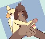  &lt;3 absurd_res animal_crossing anthro balls big_penis blush blush_lines bodily_fluids breasts brother_(lore) brother_and_sister_(lore) canid canine canis digby_(animal_crossing) domestic_dog dripping duo eyes_closed female foot_fetish foot_play footjob genital_fluids genitals hi_res incest_(lore) isabelle_(animal_crossing) looking_at_another looking_at_partner male male/female mammal max_draws motion_lines nintendo patreon pawpads penis precum precum_drip sex sibling_(lore) simple_background sister_(lore) sitting spread_legs spreading 