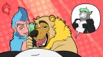  absurd_res american_black_bear american_opossum anthro bax bear black_bear blush double_fellatio double_oral fellatio fellatio_pov genitals group haplorhine hi_res karou_(thekbear) kermode_bear licking looking_at_viewer male male_anthro mammal marsupial monkey oral penile penis penis_lick primate sex thekinkybear tongue tongue_out trio_focus ursine 