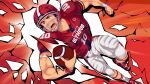  1boy american_football american_football_uniform ball collaboration derek_kingsfield english_text full_body helmet highres holding holding_ball jock_studio_(blits_games) looking_ahead male_focus mikkoukun non-web_source official_art open_mouth pants red_background red_footwear red_shirt rugby_ball rugby_uniform shirt socks solo sportswear teeth tongue upper_teeth_only white_pants white_socks zamius 