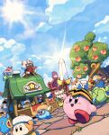  bandana bandana_waddle_dee beam_mage blue_sky broom broom_hatter bug butterfly butterfly_wings chuchu_(kirby) closed_eyes cloud coo_(kirby) doctor_healmore fangs flamberge_(kirby) flower francisca_(kirby) gem_apple glasses gloves hammer_lord handheld_game_console hat heart heart-shaped_eyewear highres holding holding_broom holding_flower holding_handheld_game_console holding_sword holding_weapon hyness kine_(kirby) kirby kirby_(series) magolor nintendo_switch parallel_susie polearm rick_(kirby) round_eyewear sailor_hat sailor_waddle_dee sky smile solid_oval_eyes spear sun super_kirby_clash suyasuyabi sword sword_hero taranza tree waddle_dee weapon wings witch_hat 