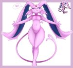 &lt;3 2023 absurd_res anthro cheek_tuft digital_media_(artwork) eeveelution espeon facial_tuft female female_anthro forehead_gem full-length_portrait fur fusion generation_2_pokemon generation_4_pokemon hi_res hybrid knoxisnotdead looking_at_viewer lopunny navel nintendo nude pokemon pokemon_(species) portrait solo tail tuft wide_hips 
