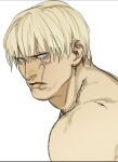  blonde_hair blue_eyes closed_mouth highres jack_krauser looking_at_viewer muscular non-web_source resident_evil scar tatsumi_(psmhbpiuczn) topless_male 