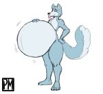  anthro belly big_belly bloated canid canine canis fernkarry fernkarrythewolf heartman98 inflation male mammal solo wolf 