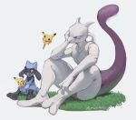  absurd_res alpineping ambiguous_gender blue_body blue_fur canid canine dessert duo felid feline food fur generation_1_pokemon generation_4_pokemon hi_res ice_cream legendary_pokemon mammal mewtwo nintendo pokemon pokemon_(species) purple_eyes red_eyes riolu simple_background size_difference white_body 