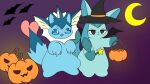  16:9 2023 black_clothing black_eyes black_wings blue_body blue_ears blue_fur blue_hair blue_sclera canid canine canis claws clothing duo eeveelution food fruit fur generation_1_pokemon generation_4_pokemon glaceon gloves_(marking) hair halloween hat headgear headwear hi_res holidays hybrid mammal markings moon multicolored_body multicolored_ears multicolored_fur nintendo open_mouth orange_clothing paws plant pokemon pokemon_(species) pumpkin sangsang semi-anthro tan_body two_tone_body two_tone_ears two_tone_fur two_tone_tail vaporeon were werecanid werecanine werewolf white_body white_eyes widescreen wings witch_hat wolf 